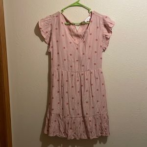 Pink Polka Dot Dress (Large)